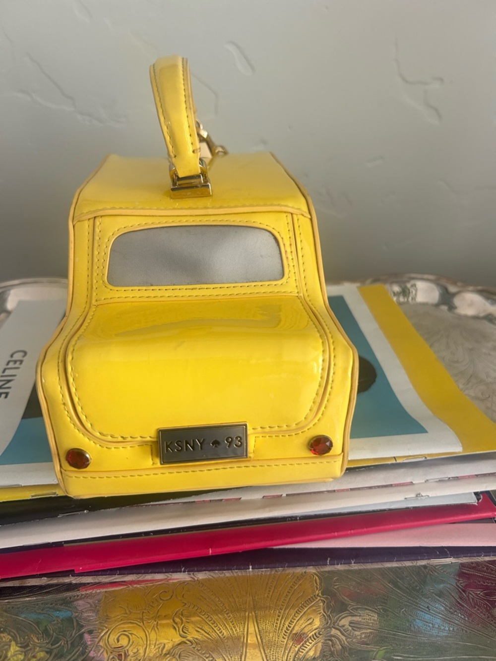 Kate Spade Kate's Taxi 1993 Yellow Novelty Handbag - Picture 3 of 7